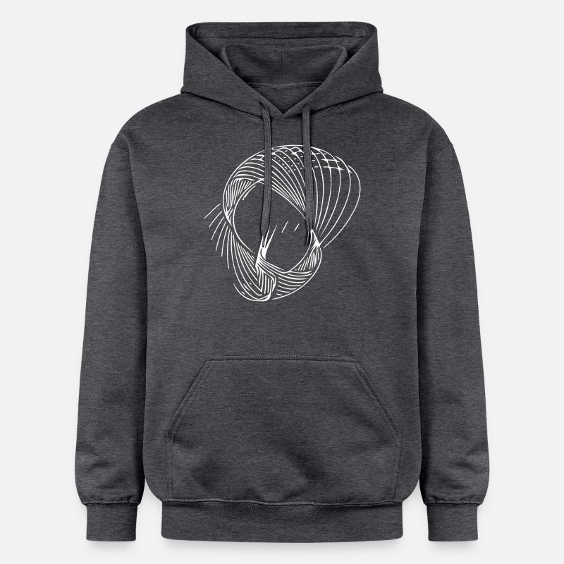 Lignes de cercle géométriques - Sweat à capuche Softstyle® Gildan Unisexe - gris foncé chiné