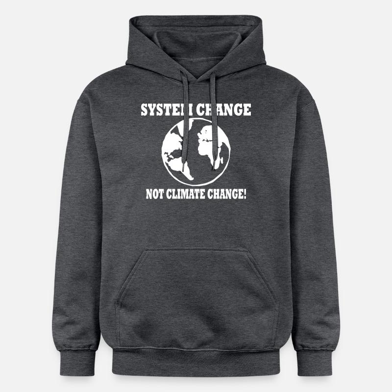system change not climate change - Sweat à capuche Softstyle® Gildan Unisexe - gris foncé chiné