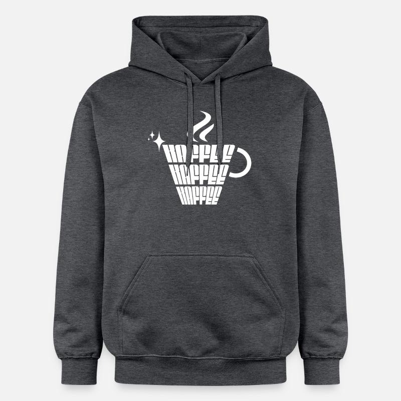 Café Café Café - Sweat à capuche Softstyle® Gildan Unisexe - gris foncé chiné
