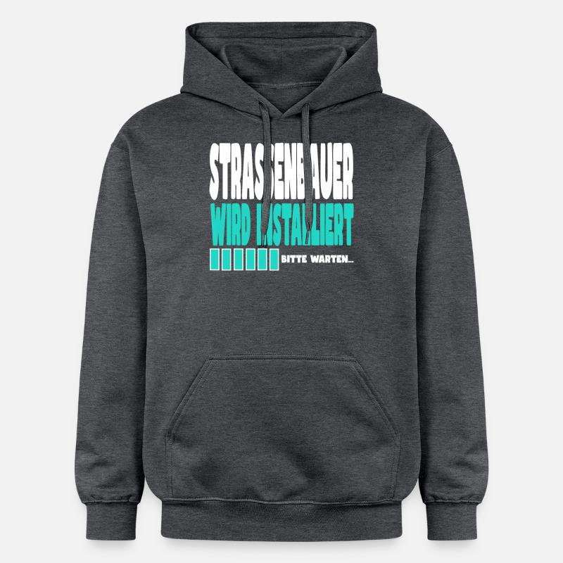 Strassenbauer wird installiert - Gildan Unisex Softstyle® Midweight Hoodie - Dunkelgrau meliert