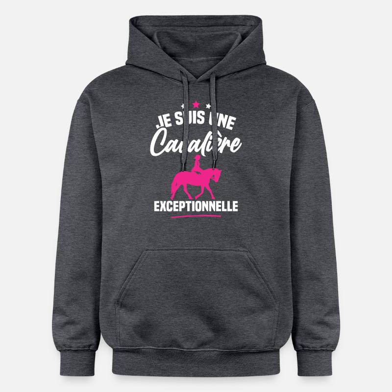Je suis une cavalière exceptionnelle - Sweat à capuche Softstyle® Gildan Unisexe - gris foncé chiné