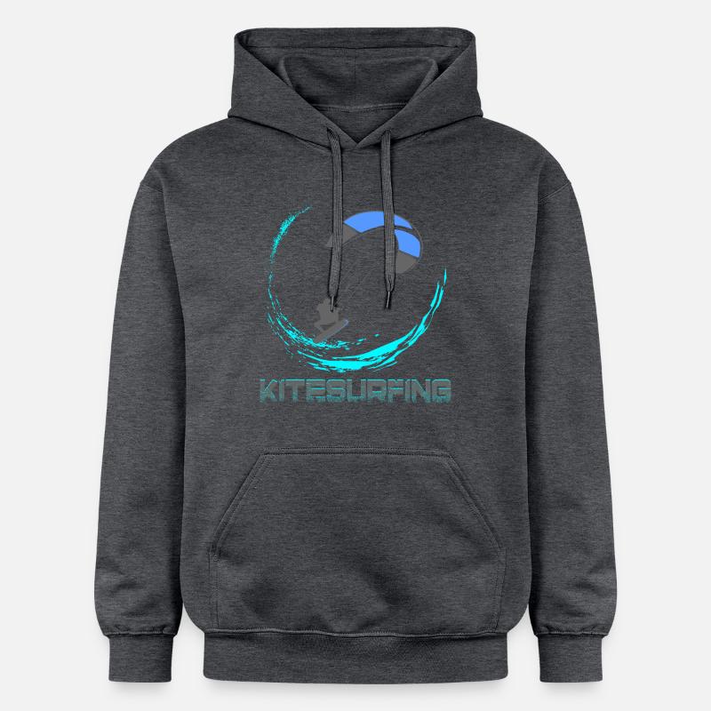 Kitesurf - Sweat à capuche Softstyle® Gildan Unisexe - gris foncé chiné