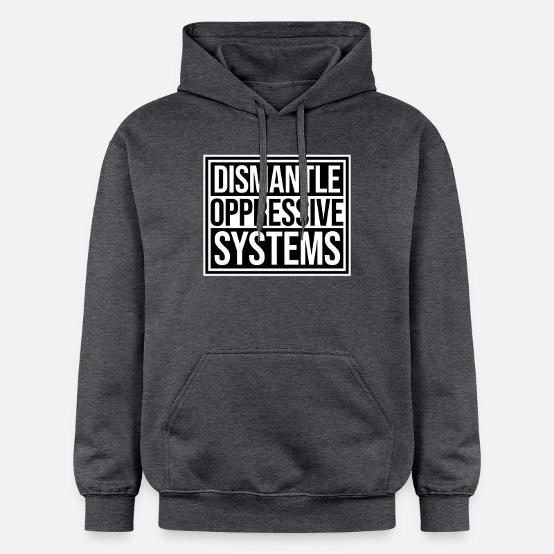 Dismantle Oppressive Systems Aktivismus Statement - Gildan Unisex Softstyle® Midweight Hoodie - Dunkelgrau meliert