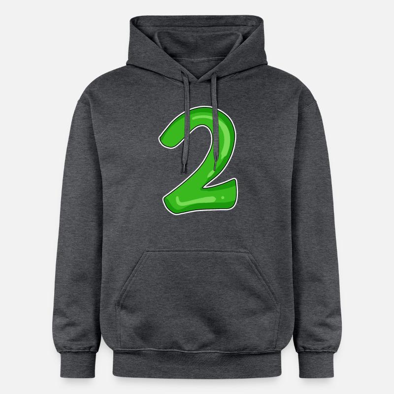Numéro 2 vert - Sweat à capuche Softstyle® Gildan Unisexe - gris foncé chiné