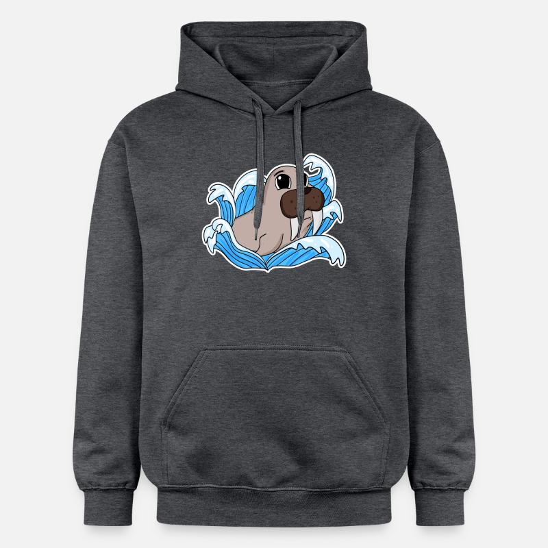 Sceau de morse - Sweat à capuche Softstyle® Gildan Unisexe - gris foncé chiné
