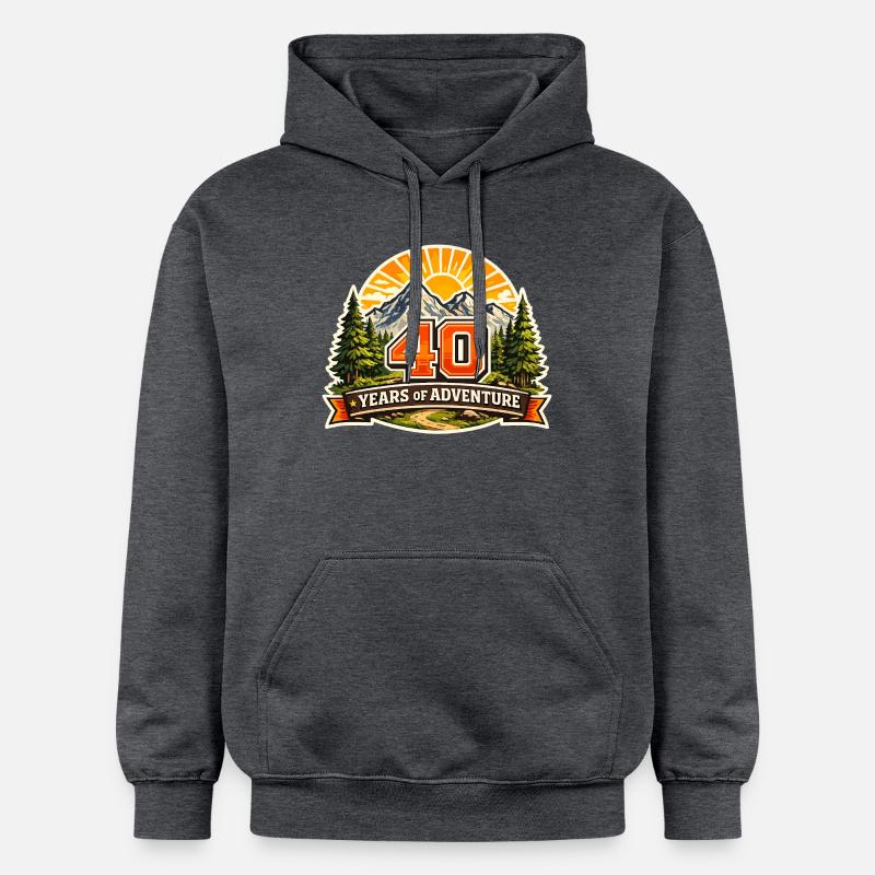 40 ans du logo Abenteuer - Sweat à capuche Softstyle® Gildan Unisexe - gris foncé chiné