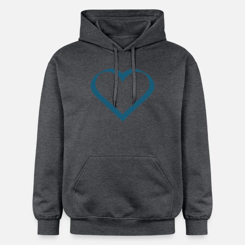 Saint-Valentin, Saint-Valentin, Saint-Valentin - Sweat à capuche Softstyle® Gildan Unisexe - gris foncé chiné