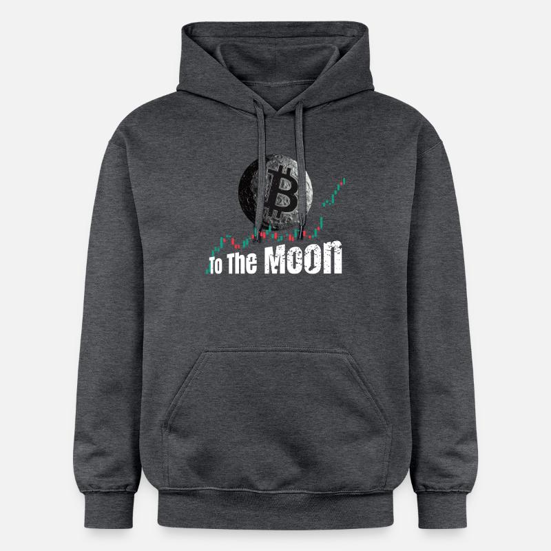 Bitcoin jusqu’à la Lune - Sweat à capuche Softstyle® Gildan Unisexe - gris foncé chiné