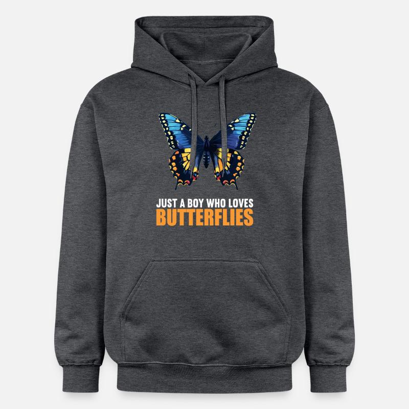papillon papillons papillon papillon - Sweat à capuche Softstyle® Gildan Unisexe - gris foncé chiné