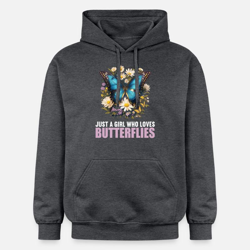 papillon papillons papillon papillon - Sweat à capuche Softstyle® Gildan Unisexe - gris foncé chiné