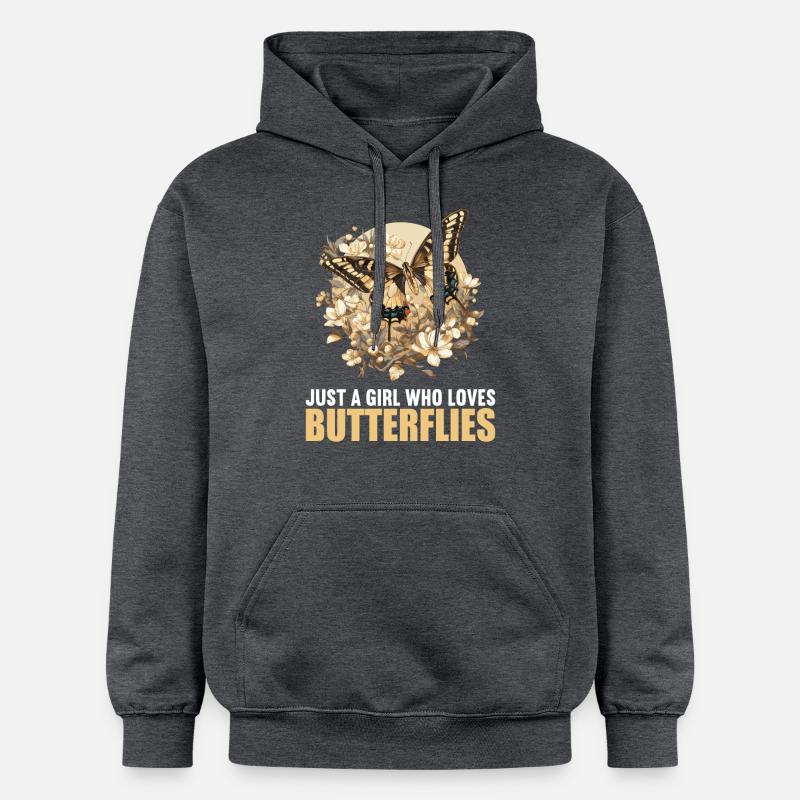 papillon papillons papillon papillon - Sweat à capuche Softstyle® Gildan Unisexe - gris foncé chiné