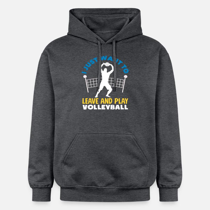 Jouez simplement au volley-ball - Sweat à capuche Softstyle® Gildan Unisexe - gris foncé chiné