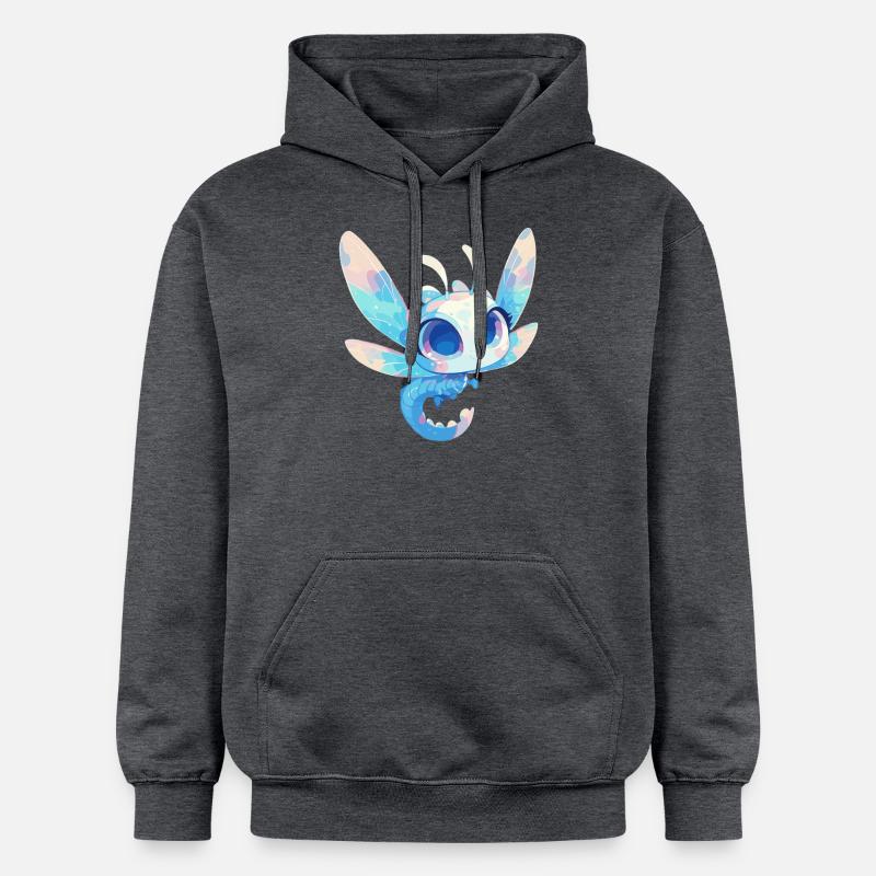 Libellules Libellule - Sweat à capuche Softstyle® Gildan Unisexe - gris foncé chiné