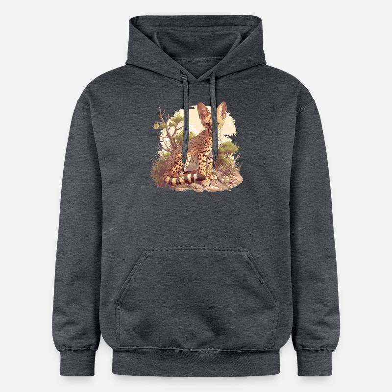 Servale Serval - Sweat à capuche Softstyle® Gildan Unisexe - gris foncé chiné