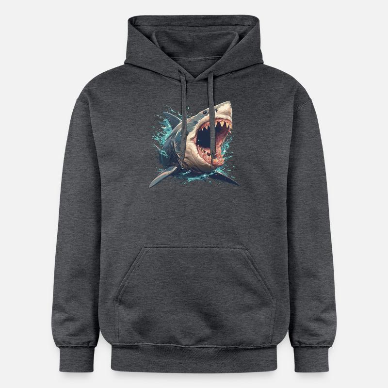 Requins Requin - Sweat à capuche Softstyle® Gildan Unisexe - gris foncé chiné