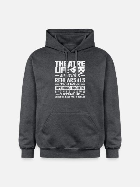 Musical Lover Theater Life Curtain Up - Gildan Unisex Softstyle® Midweight Hoodie - dark heather grey