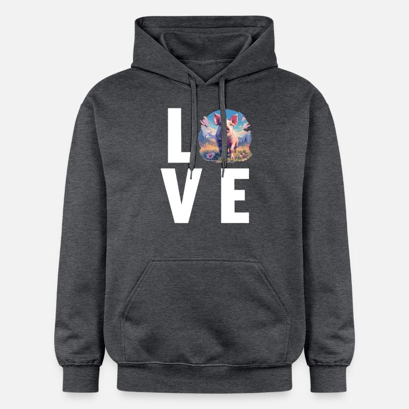 Cochon Cochon - Sweat à capuche Softstyle® Gildan Unisexe - gris foncé chiné