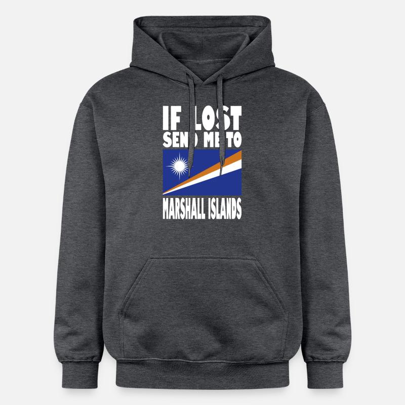 Drapeau des Îles Marshall - Sweat à capuche Softstyle® Gildan Unisexe - gris foncé chiné