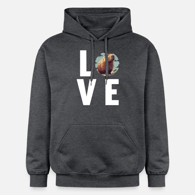 Capybaras Capybara - Sweat à capuche Softstyle® Gildan Unisexe - gris foncé chiné