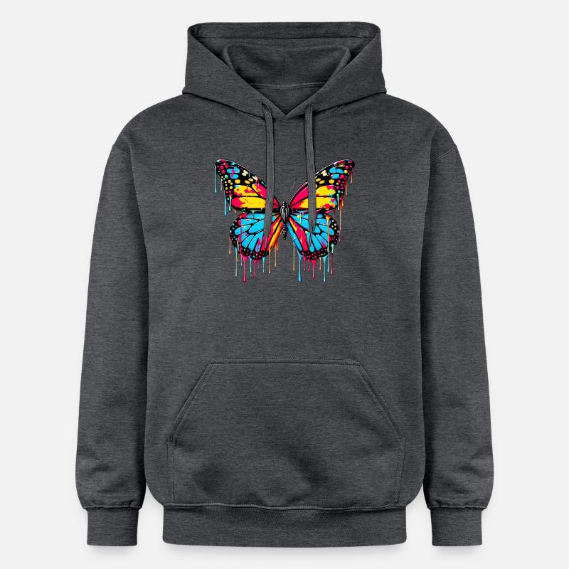 Papillon - Sweat à capuche Softstyle® Gildan Unisexe - gris foncé chiné
