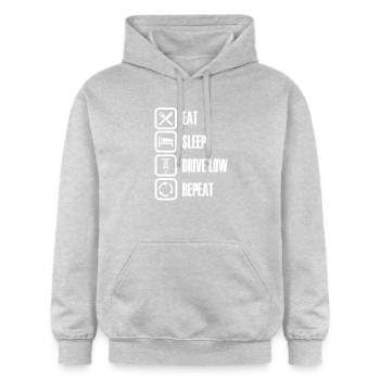 Low Lifestyle! - Gildan Unisex Softstyle® Midweight Hoodie - light heather grey - Front - Liana (172cm) & Jaron (178cm)