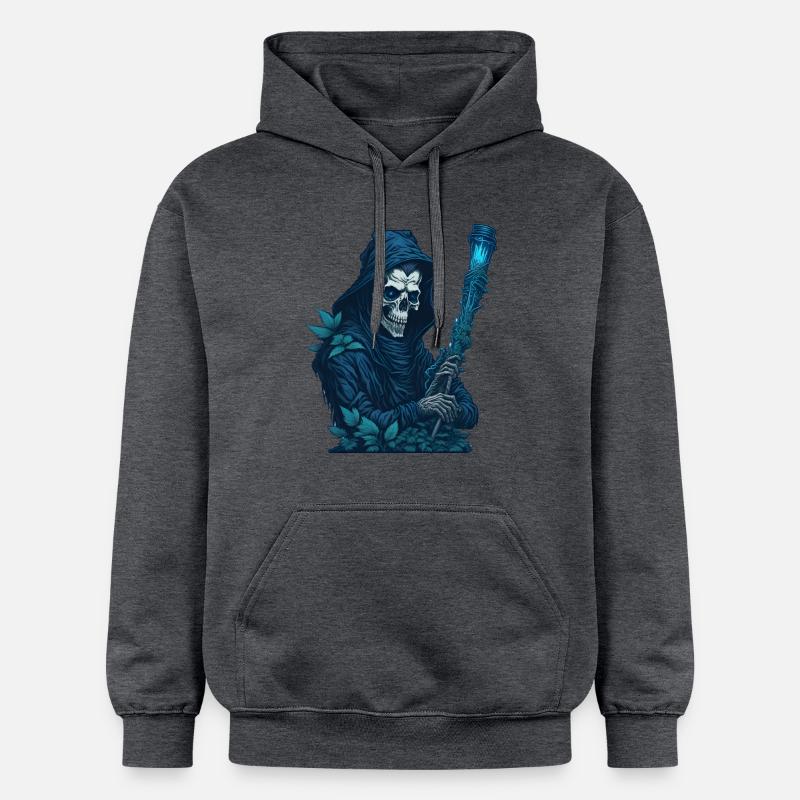 Faucheuse avec pipe d’herbe - Sweat à capuche Softstyle® Gildan Unisexe - gris foncé chiné