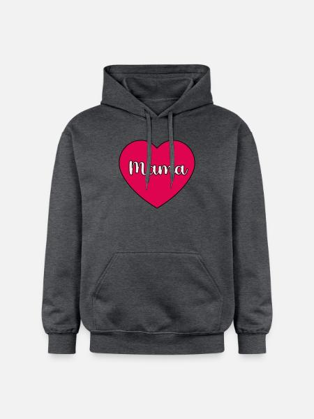 Mama-Herz - Gildan Unisex Softstyle® Midweight Hoodie - Dunkelgrau meliert