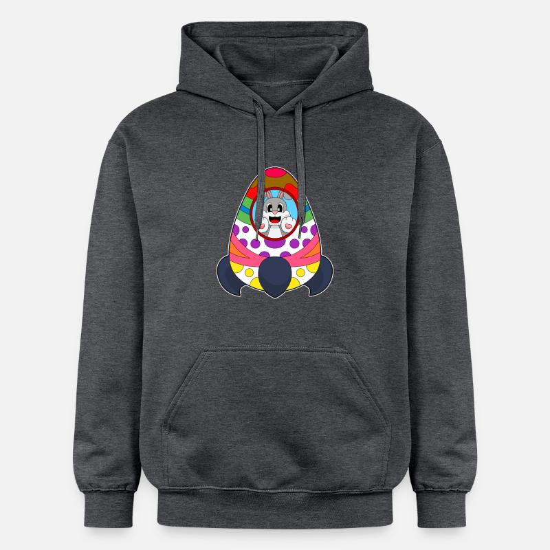 Rabbit Easter Rocket - Sweat à capuche Softstyle® Gildan Unisexe - gris foncé chiné