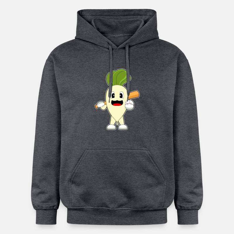 Radieschen Baseball Baseballschläger - Gildan Unisex Softstyle® Midweight Hoodie - Dunkelgrau meliert