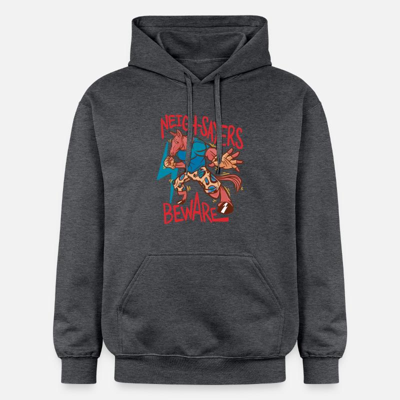 Cavalier, cavalier, cheval, sphémistes méfiants, méfiez-vous - Sweat à capuche Softstyle® Gildan Unisexe - gris foncé chiné