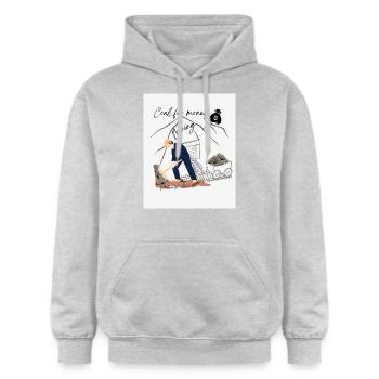 Mining Design - Gildan Unisex Softstyle® Midweight Hoodie - light heather grey - Front - Liana (172cm) & Jaron (178cm)