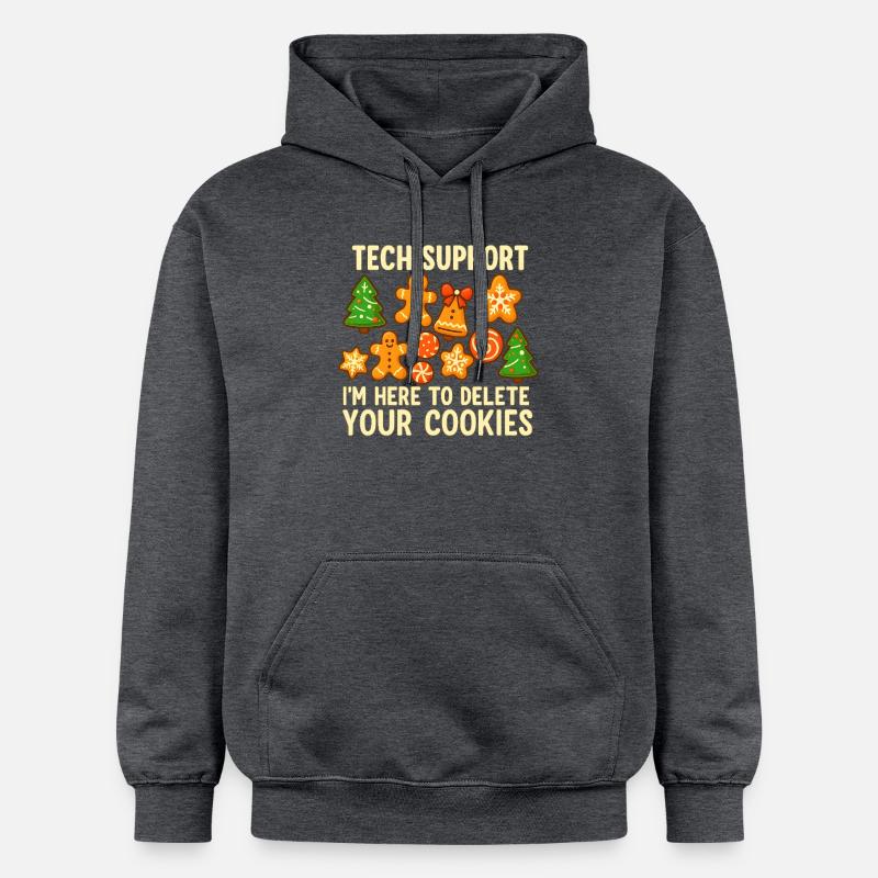 Support technique Cookie Noël Mème - Sweat à capuche Softstyle® Gildan Unisexe - gris foncé chiné