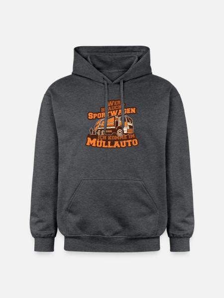 Müllauto Spruch - Gildan Unisex Softstyle® Midweight Hoodie - Dunkelgrau meliert