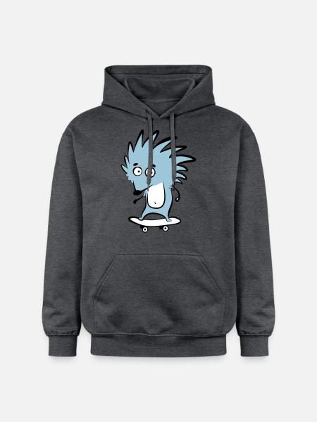 Skate-hedgehog "Knut H. Heckmann" - Gildan Unisex Softstyle® Midweight Hoodie - dark heather grey