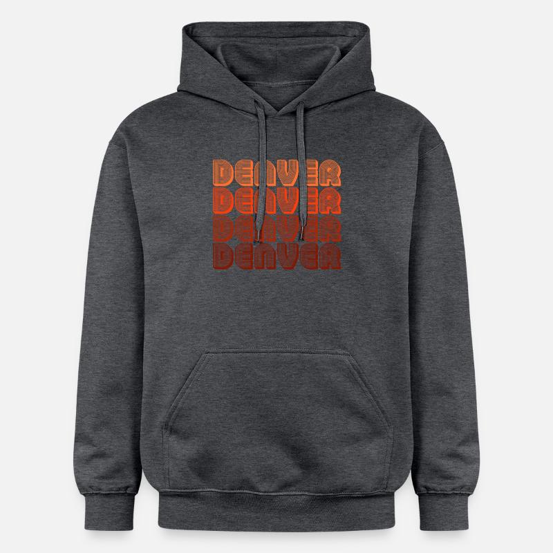 Modèle rétro Denver Gradient - Sweat à capuche Softstyle® Gildan Unisexe - gris foncé chiné