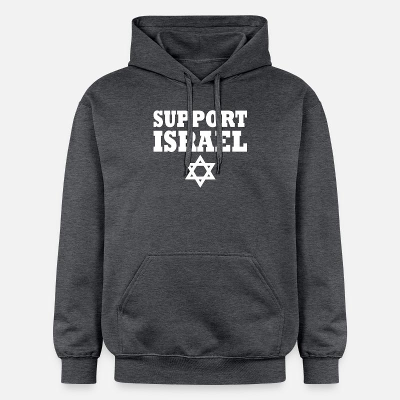 Support israel - Sweat à capuche Softstyle® Gildan Unisexe - gris foncé chiné