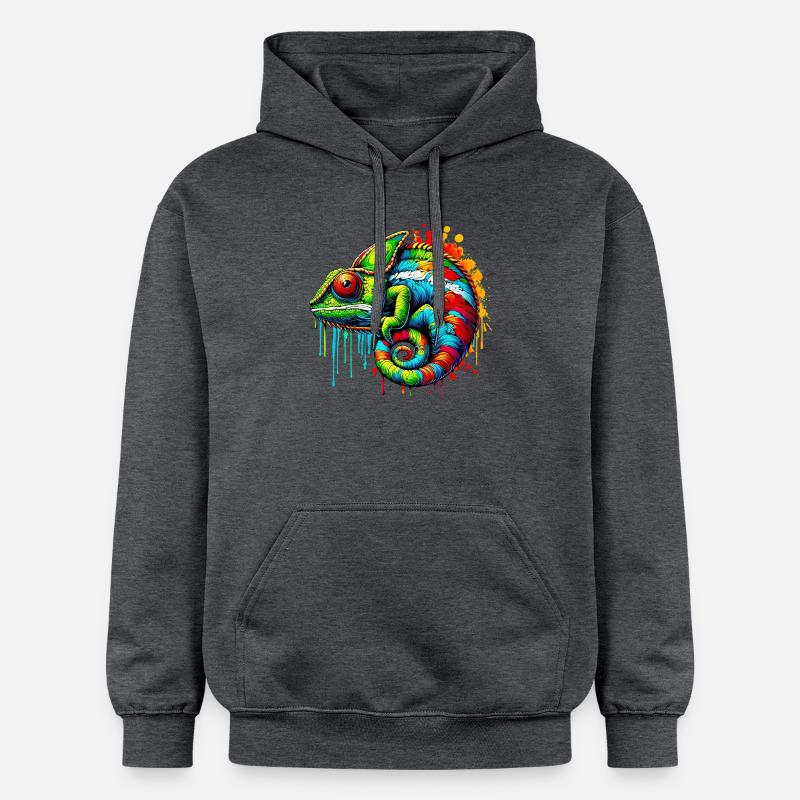 Caméléon - Sweat à capuche Softstyle® Gildan Unisexe - gris foncé chiné