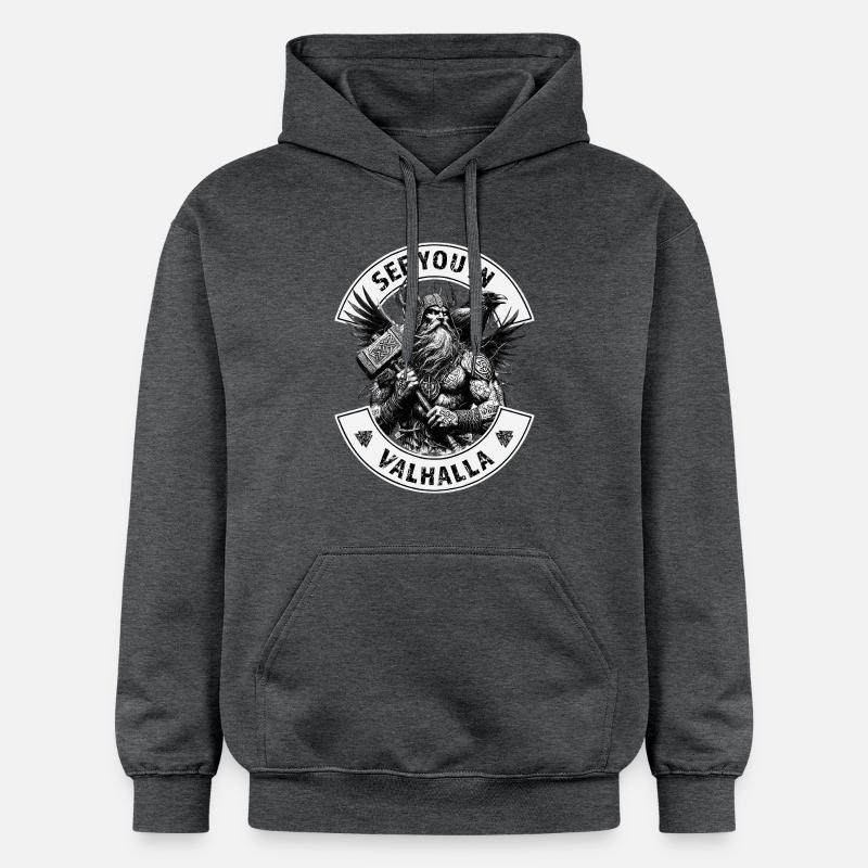 On se voit à Valhalla - Sweat à capuche Softstyle® Gildan Unisexe - gris foncé chiné