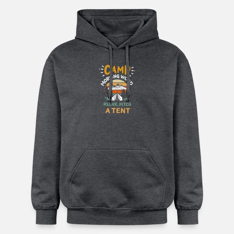 Camping Camp Matin Bois - Sweat à capuche Softstyle® Gildan Unisexe - gris foncé chiné