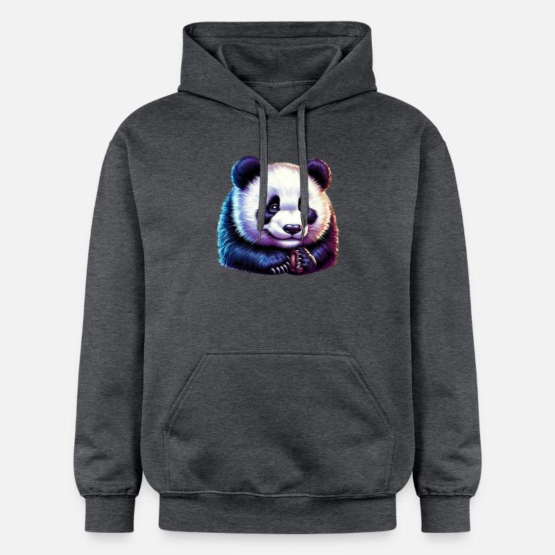Panda - Sweat à capuche Softstyle® Gildan Unisexe - gris foncé chiné