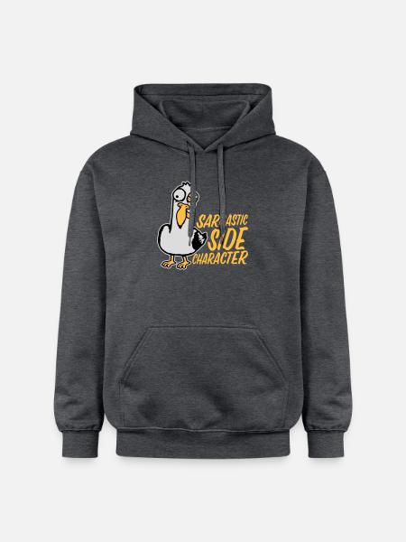 Crazy Seagull Sarcastic Side Character Funny - Gildan Unisex Softstyle® Midweight Hoodie - dark heather grey