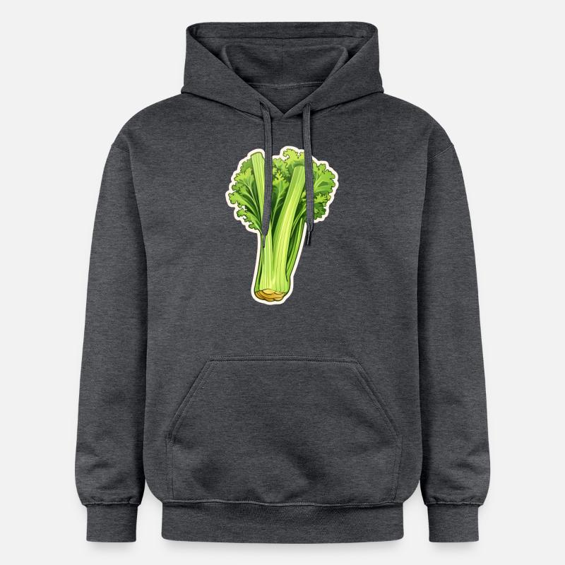 Céleri ou branche de céleri - Sweat à capuche Softstyle® Gildan Unisexe - gris foncé chiné