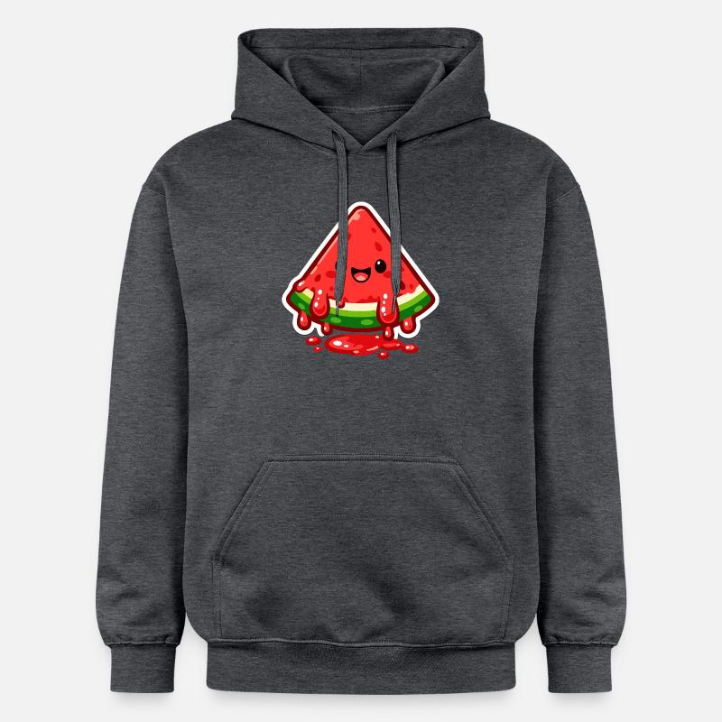 Joyeux Tranche de Pastèque - Sweat à capuche Softstyle® Gildan Unisexe - gris foncé chiné
