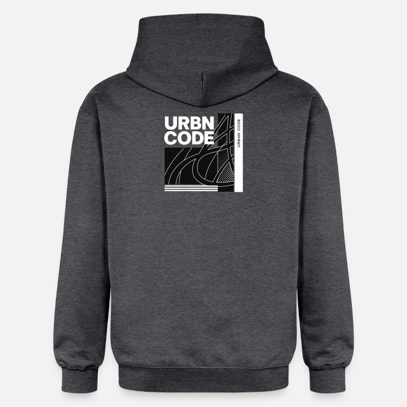 Conception de lignes de code urbain - Sweat à capuche Softstyle® Gildan Unisexe - gris foncé chiné