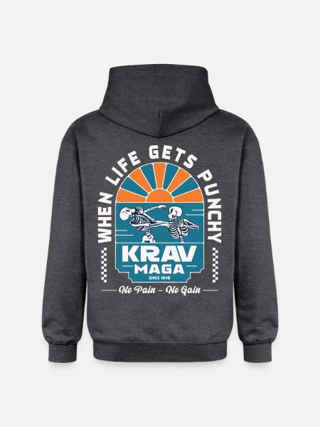 When Life Gets Punchy - Gildan Unisex Softstyle® Midweight Hoodie - dark heather grey