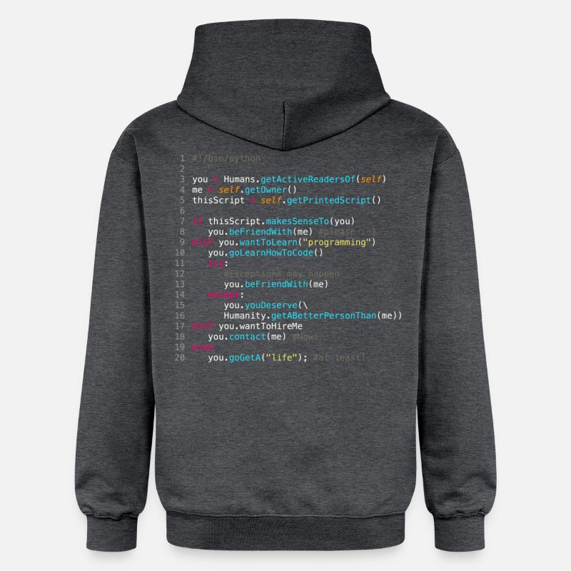 Sei mit Programmierern befreundet (in Python) - Gildan Unisex Softstyle® Midweight Hoodie - Dunkelgrau meliert