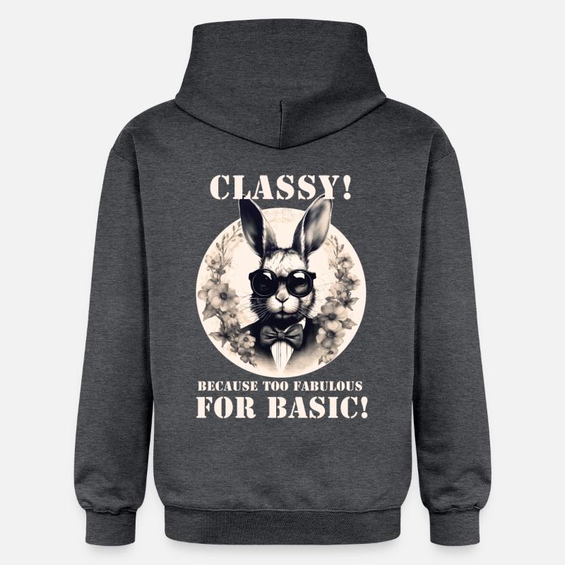 Lapin cool - Sweat à capuche Softstyle® Gildan Unisexe - gris foncé chiné
