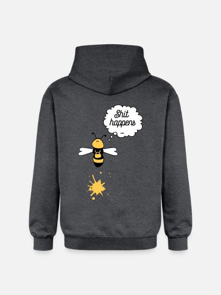 Shit happens bee - Gildan Unisex Softstyle® Midweight Hoodie - dark heather grey