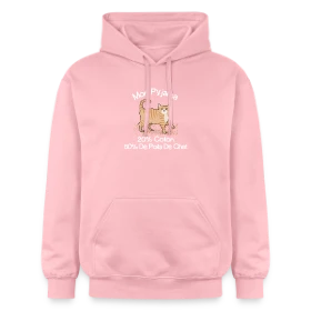 Modèle T-shirt Humour 'Mon Pyjama 80% Poils de Chat' personnalisé sur Sweat à capuche Softstyle® Gildan Unisexe