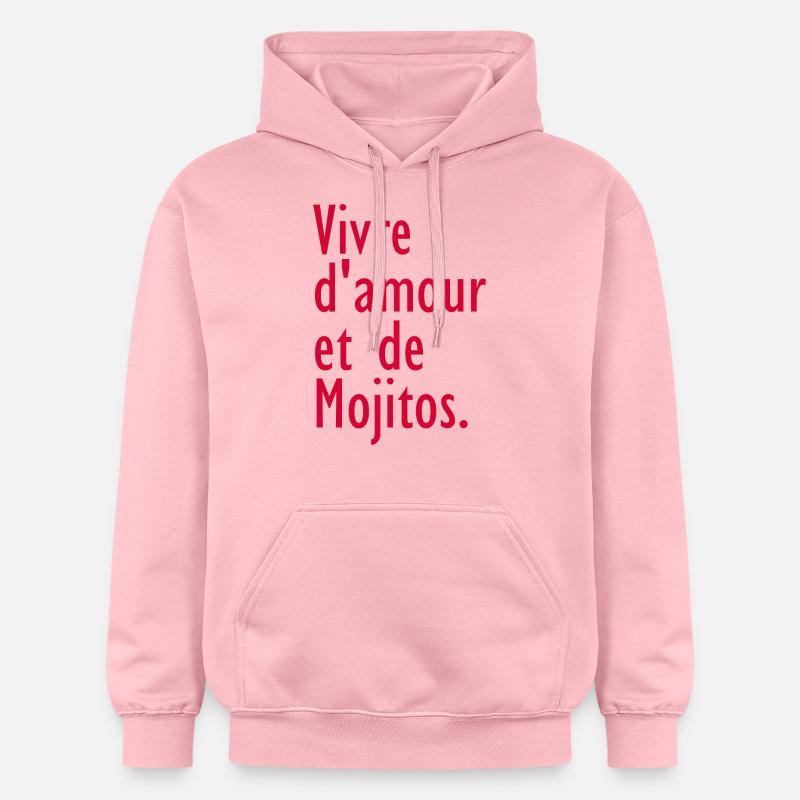 Vivre d'amour et de Mojitos - Sweat à capuche Softstyle® Gildan Unisexe - rose clair